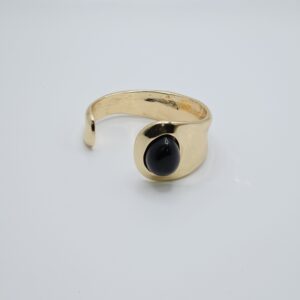 Bracelet Onyx en alliage plaqué or 18 carats