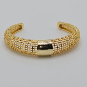 Bracelet 'Le Manchette Brillance' en alliage plaqué or 18 carats